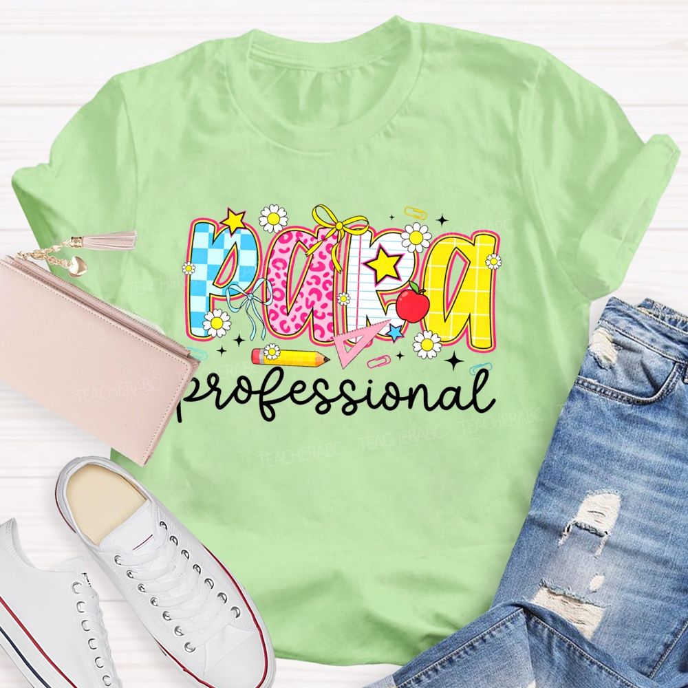 Paraprofessional Doodle Letter Teacher T-shirt