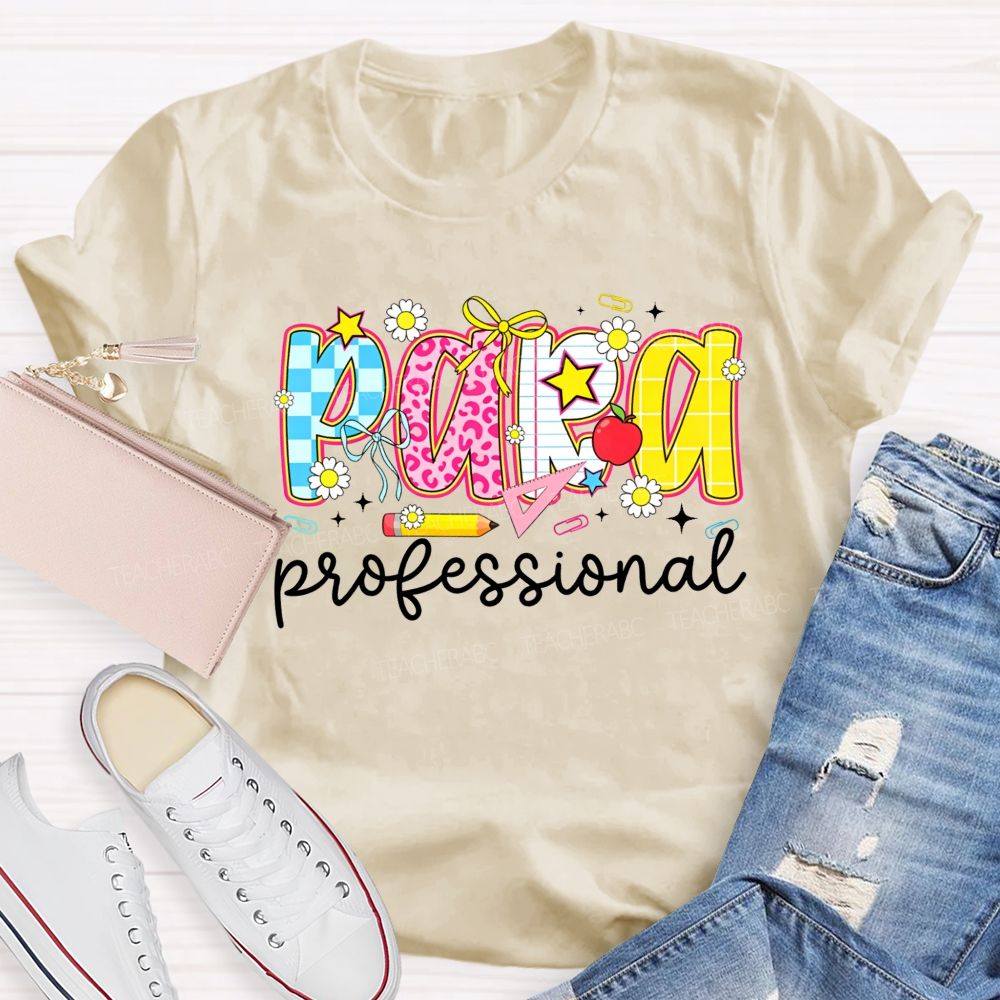 Paraprofessional Doodle Letter Teacher T-shirt