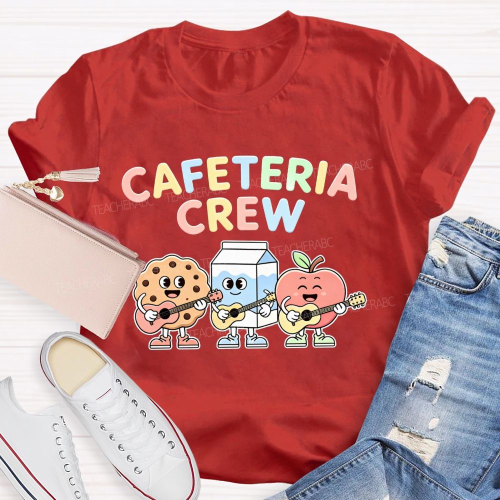 Cafeteria Crew Happy Cookie Milk And Apple Teacher T-Shirt