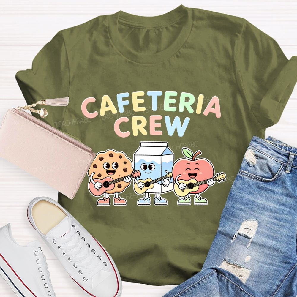 Cafeteria Crew Happy Cookie Milk And Apple Teacher T-Shirt