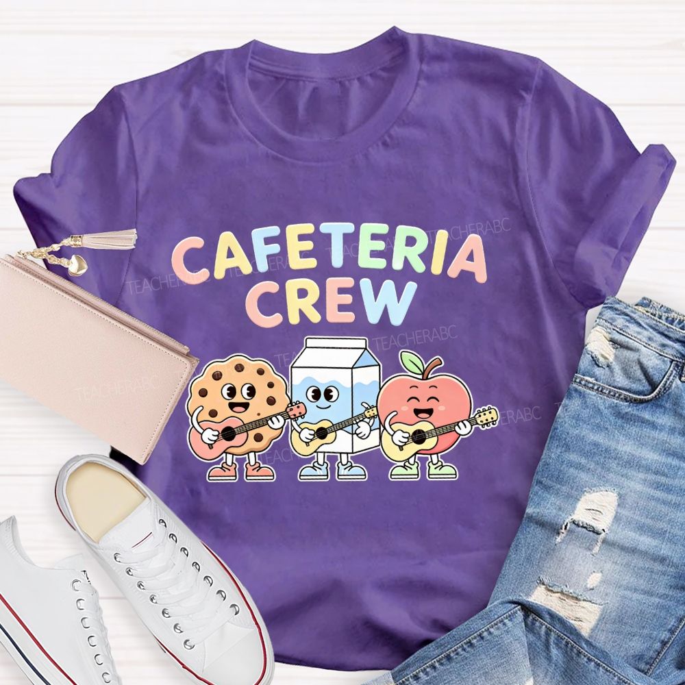 Cafeteria Crew Happy Cookie Milk And Apple Teacher T-Shirt