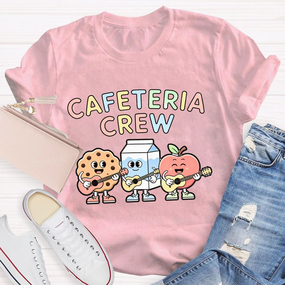 Cafeteria Crew Happy Cookie Milk And Apple Teacher T-Shirt