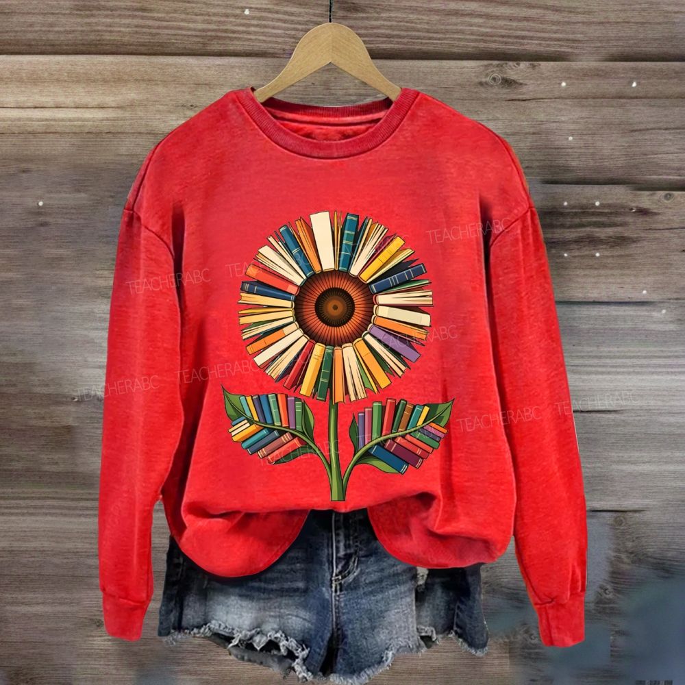 Book-Style Sunflower Sweatshirt