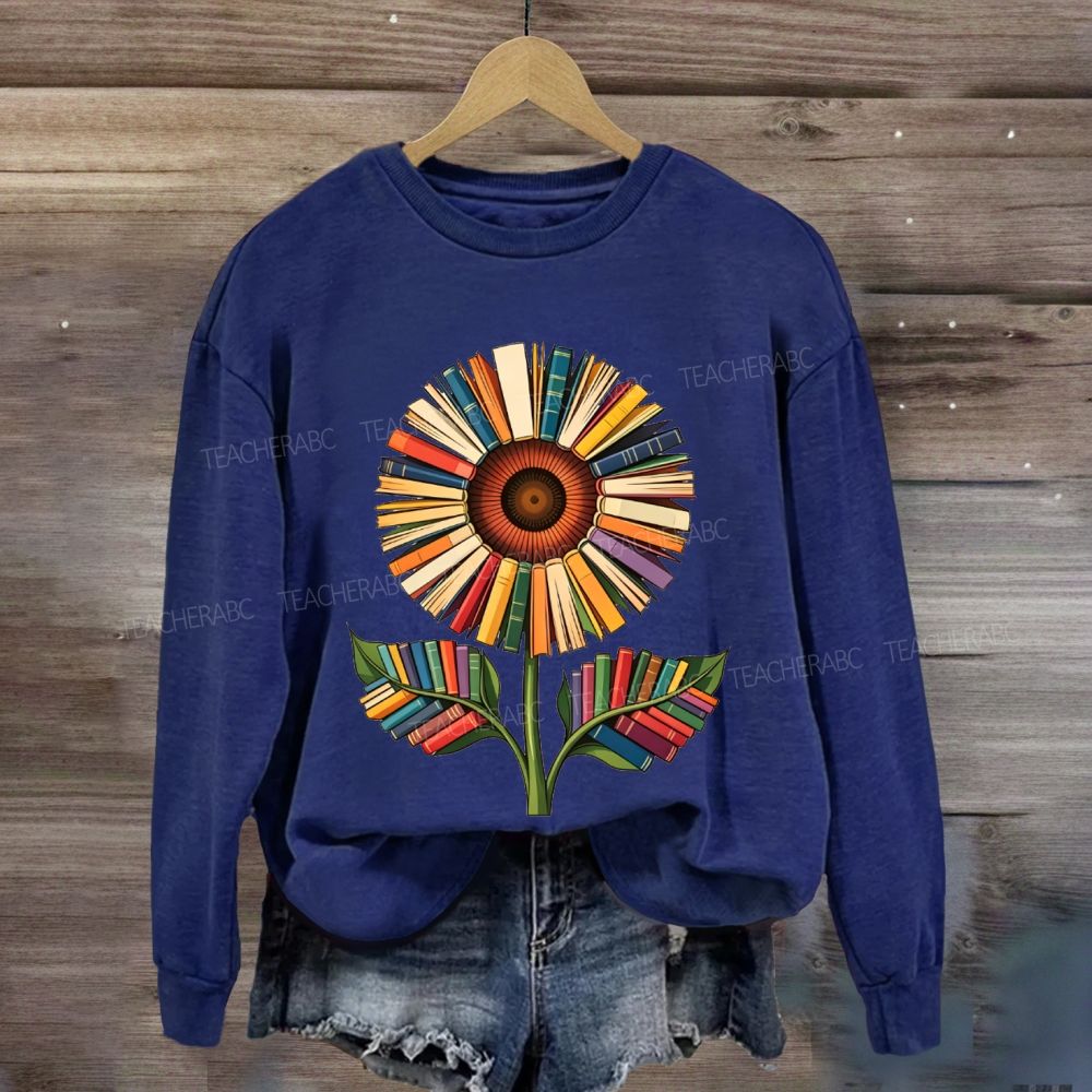 Book-Style Sunflower Sweatshirt