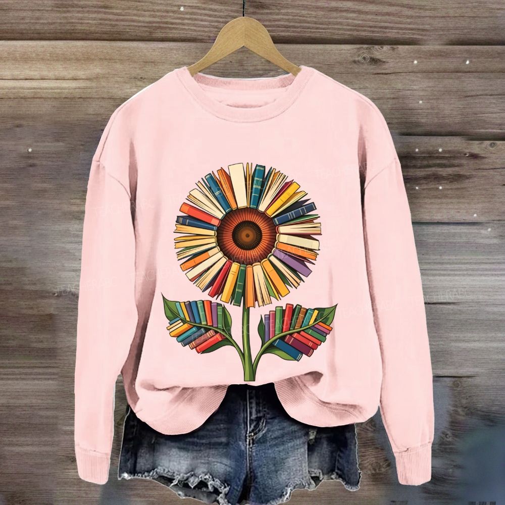 Book-Style Sunflower Sweatshirt