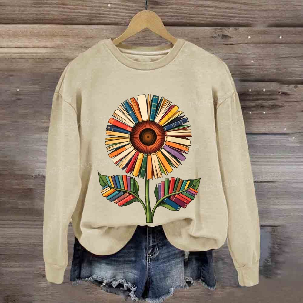 Book-Style Sunflower Sweatshirt