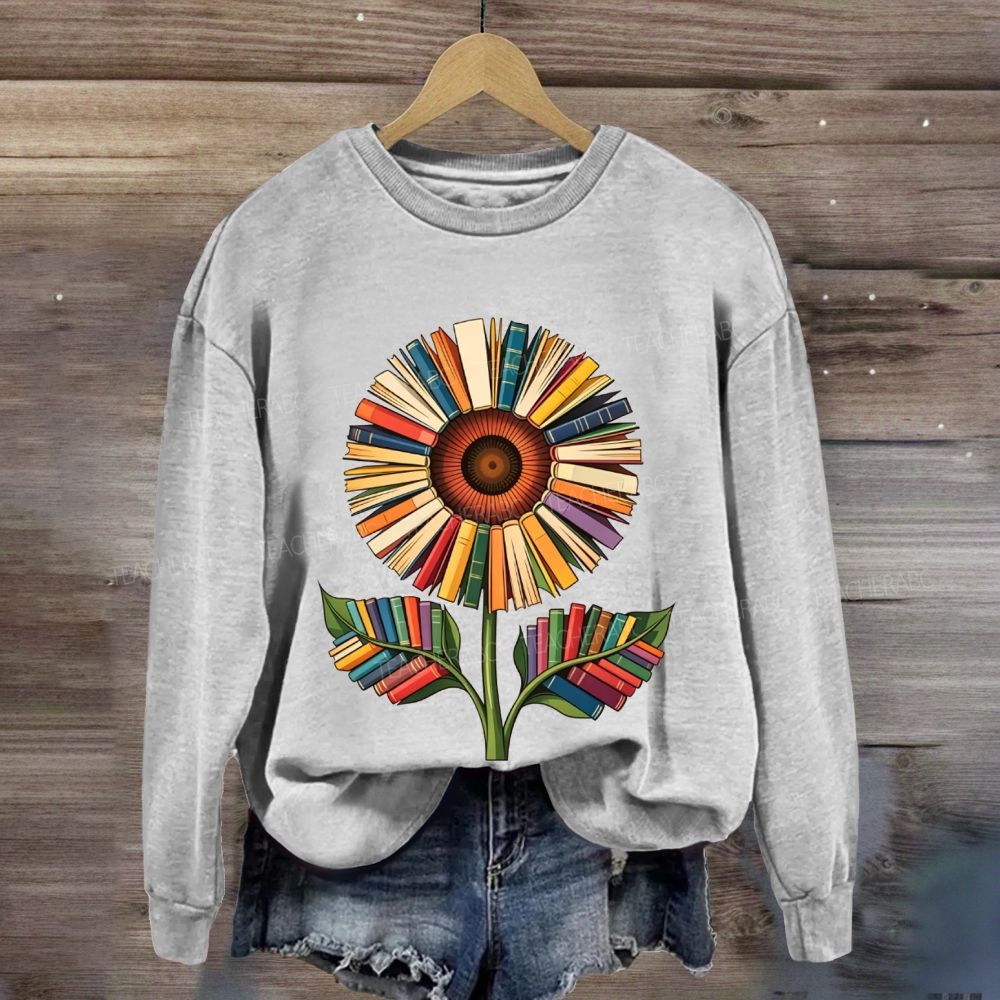 Book-Style Sunflower Sweatshirt