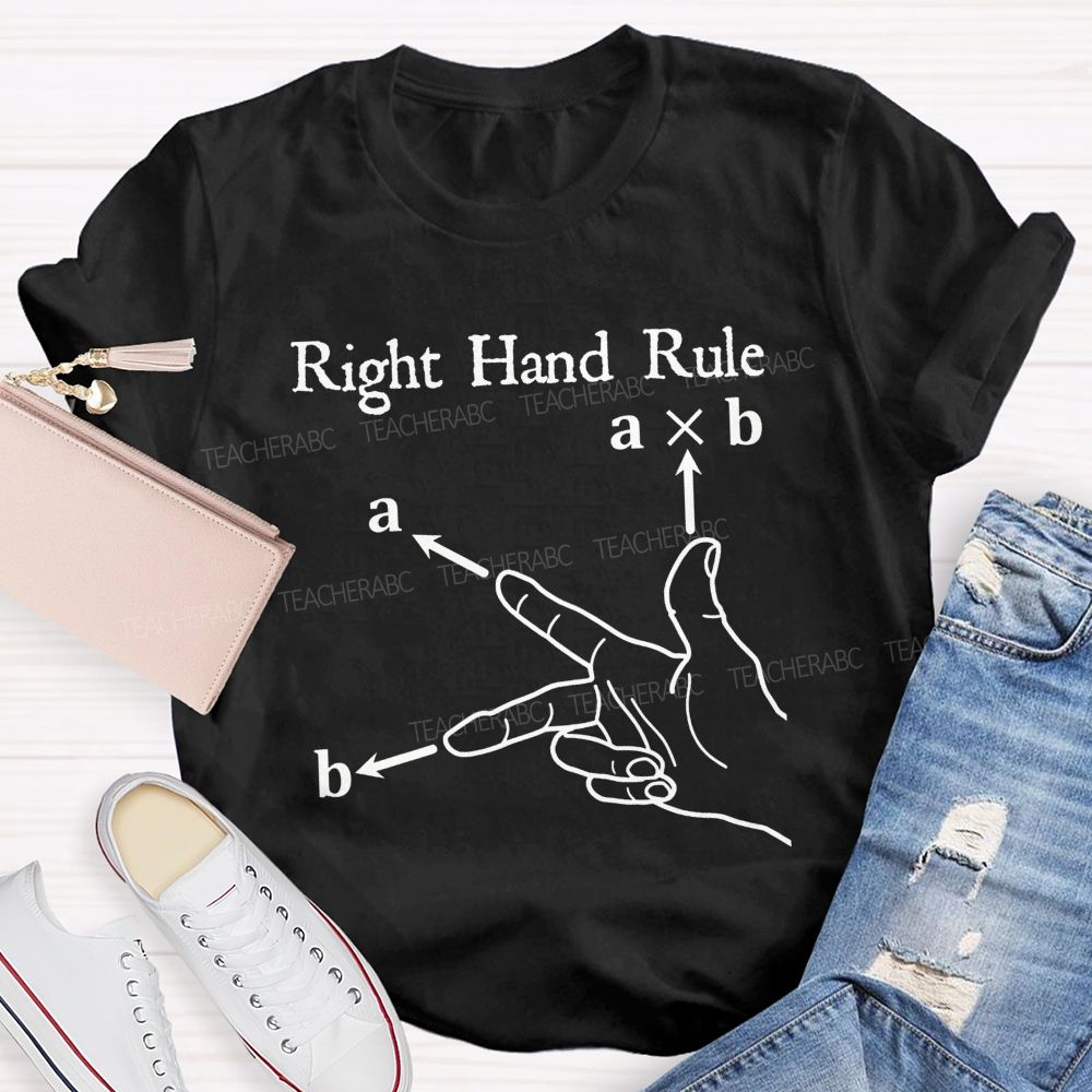 Don'T Cross Your Vectors Without The Right Hand Teacher T-shirt