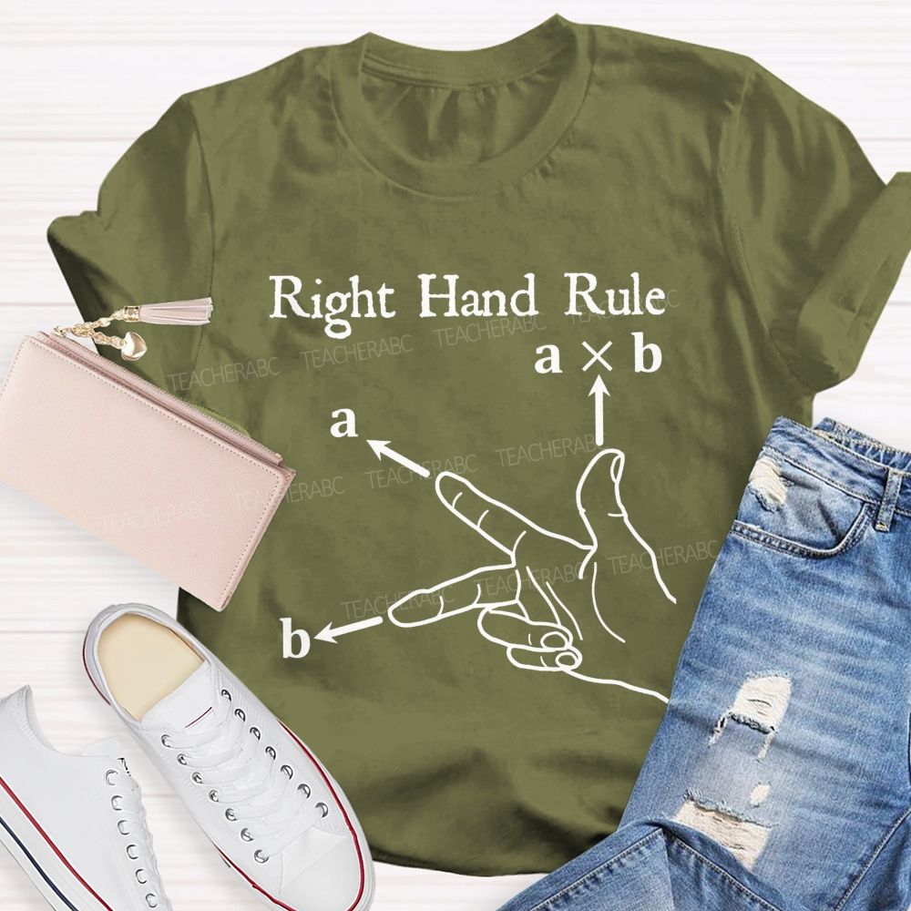 Don'T Cross Your Vectors Without The Right Hand Teacher T-shirt