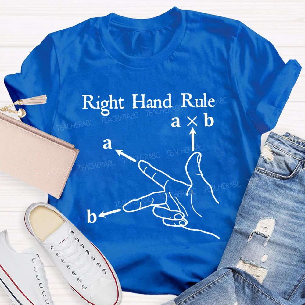 Don'T Cross Your Vectors Without The Right Hand Teacher T-shirt