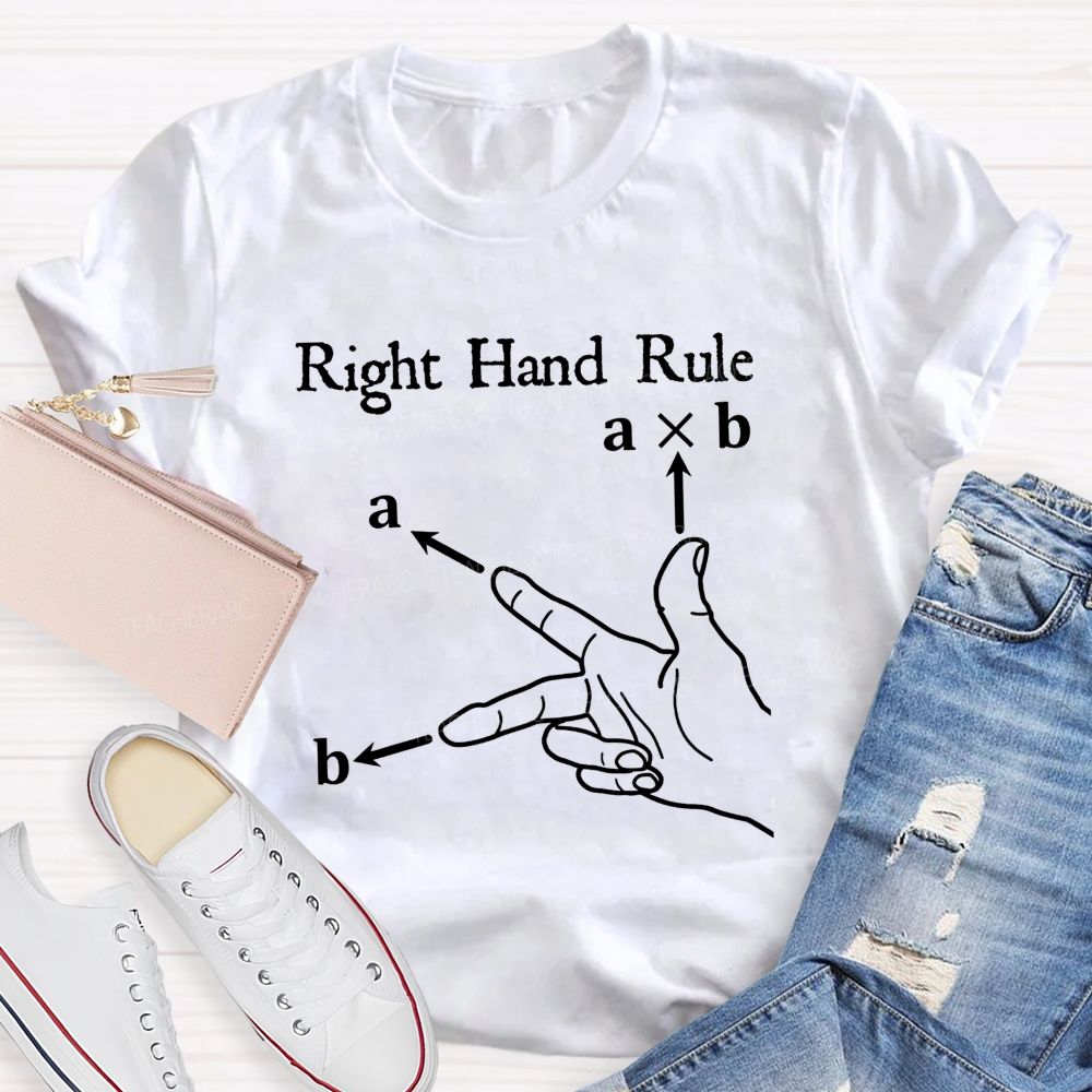 Don'T Cross Your Vectors Without The Right Hand Teacher T-shirt