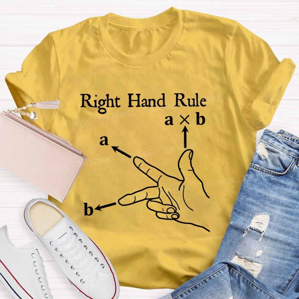 Don'T Cross Your Vectors Without The Right Hand Teacher T-shirt
