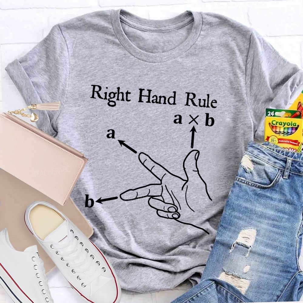 Don'T Cross Your Vectors Without The Right Hand Teacher T-shirt