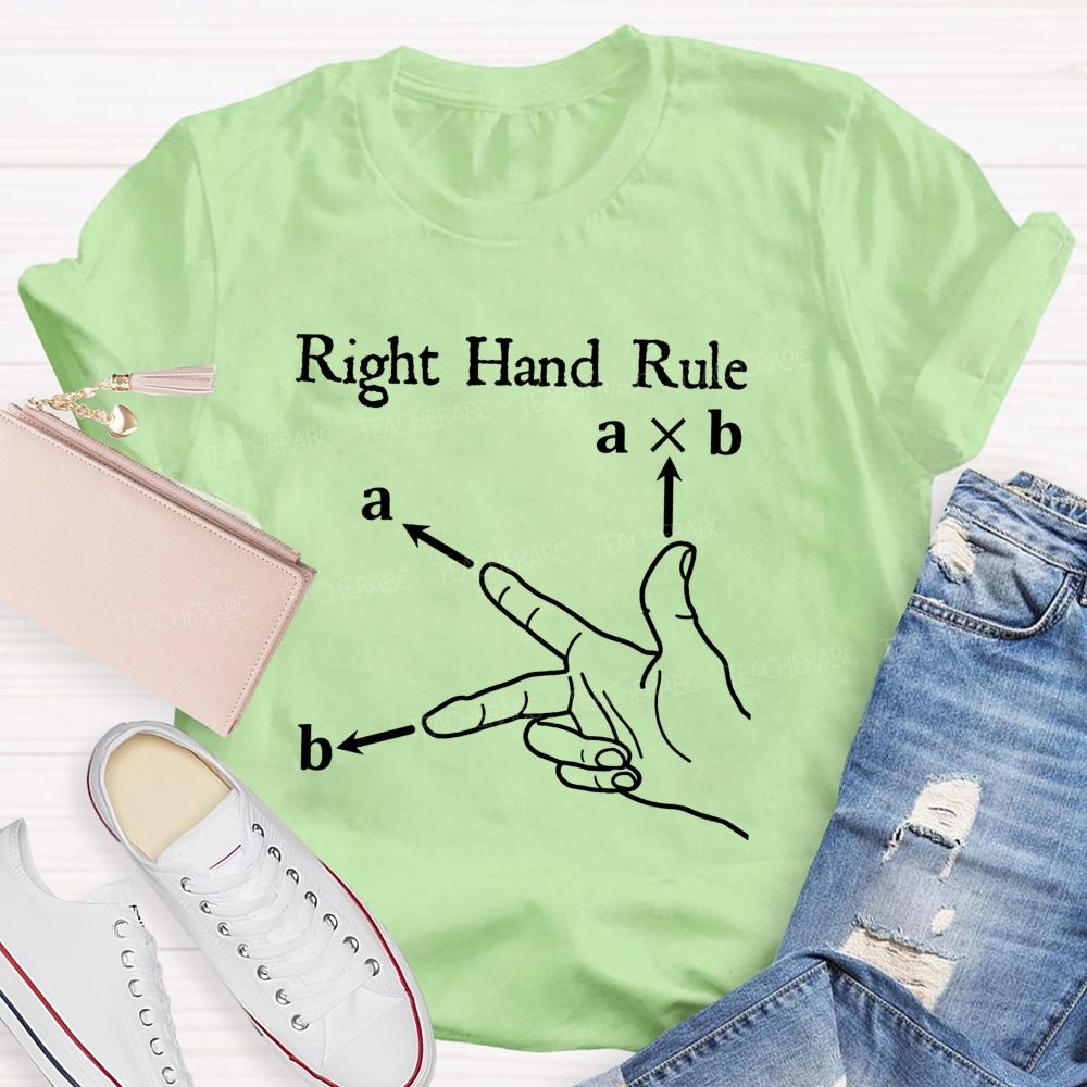 Don'T Cross Your Vectors Without The Right Hand Teacher T-shirt