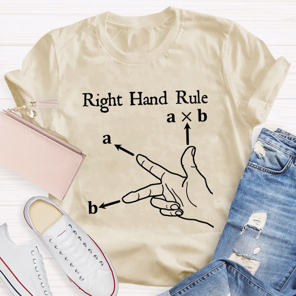 Don'T Cross Your Vectors Without The Right Hand Teacher T-shirt
