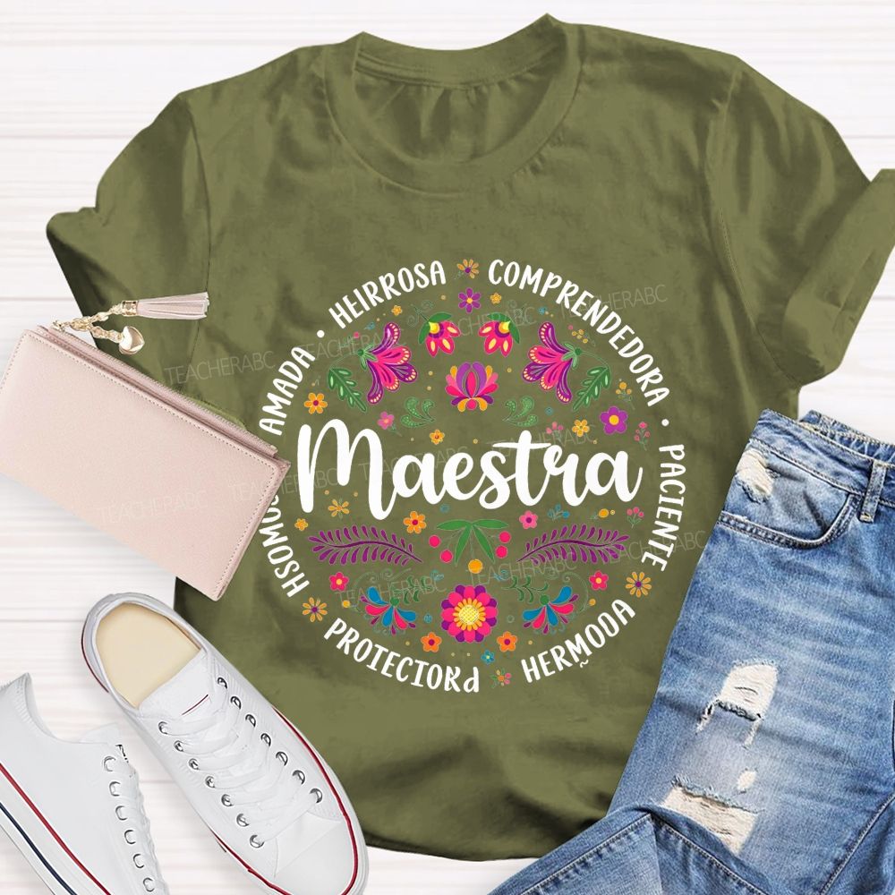 Maestra Amada Hermosa Hermosa Protectora Paciente Comprendedora T-shirt