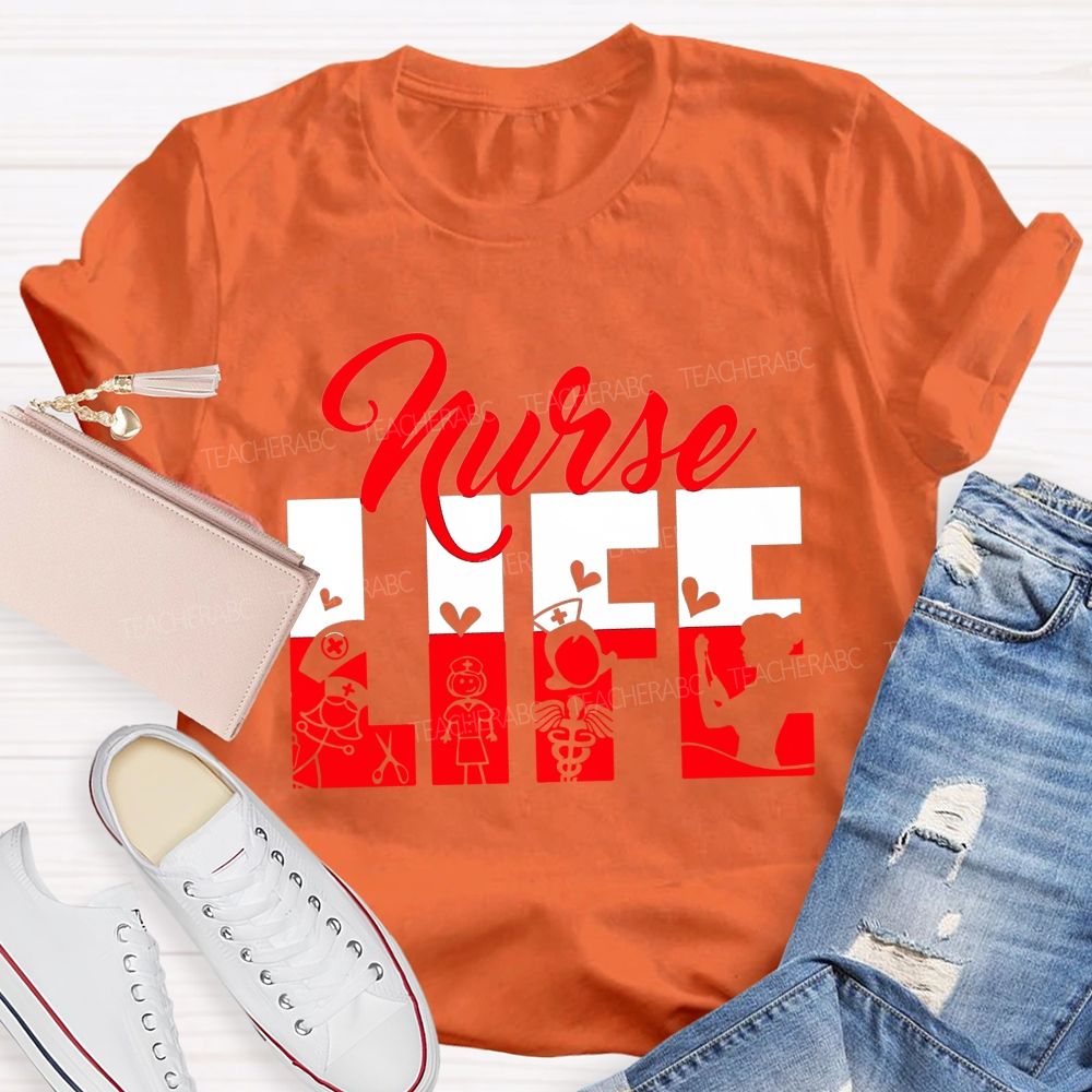 Nurse Life Compassion Runs In My Scrubs T-shirt