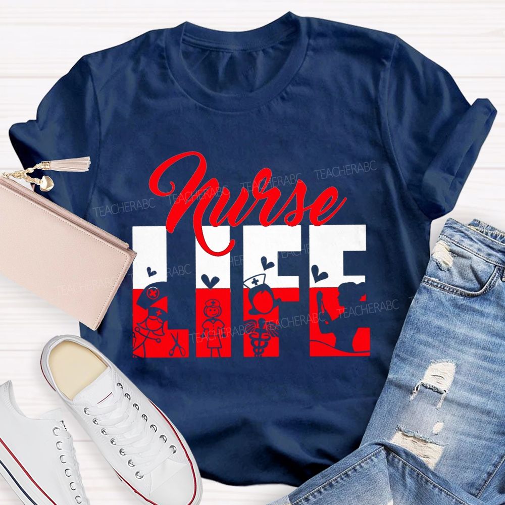 Nurse Life Compassion Runs In My Scrubs T-shirt