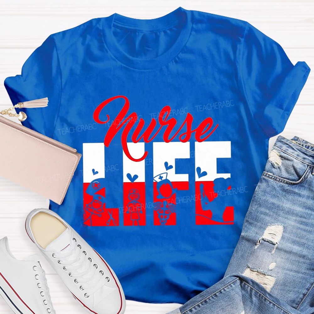Nurse Life Compassion Runs In My Scrubs T-shirt