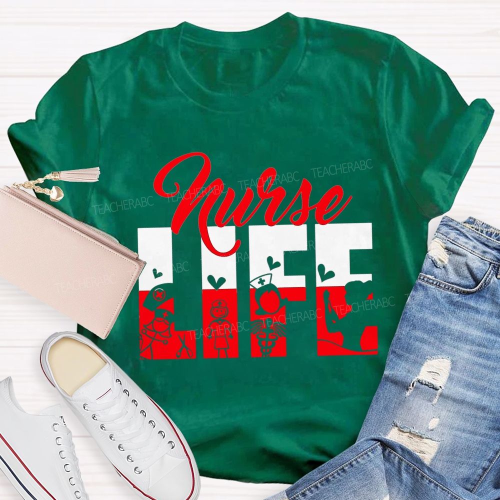 Nurse Life Compassion Runs In My Scrubs T-shirt