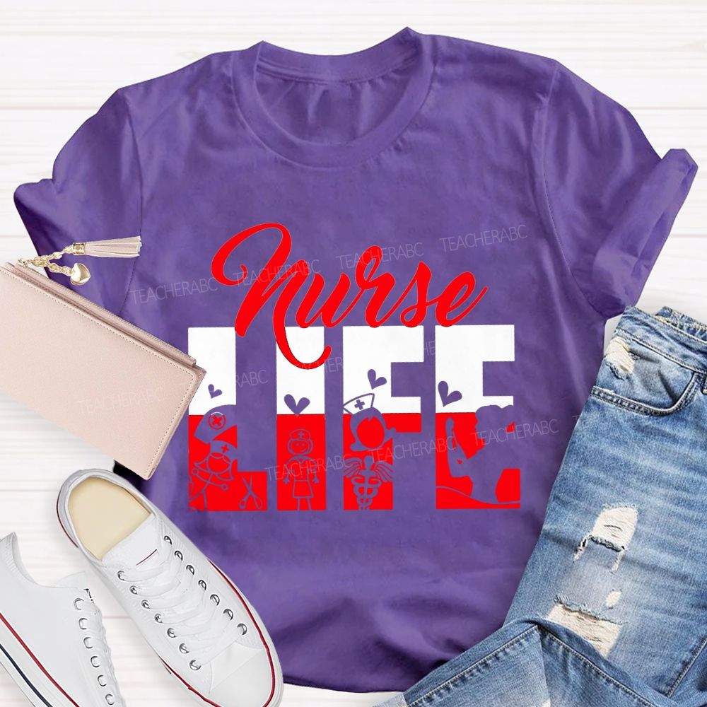 Nurse Life Compassion Runs In My Scrubs T-shirt