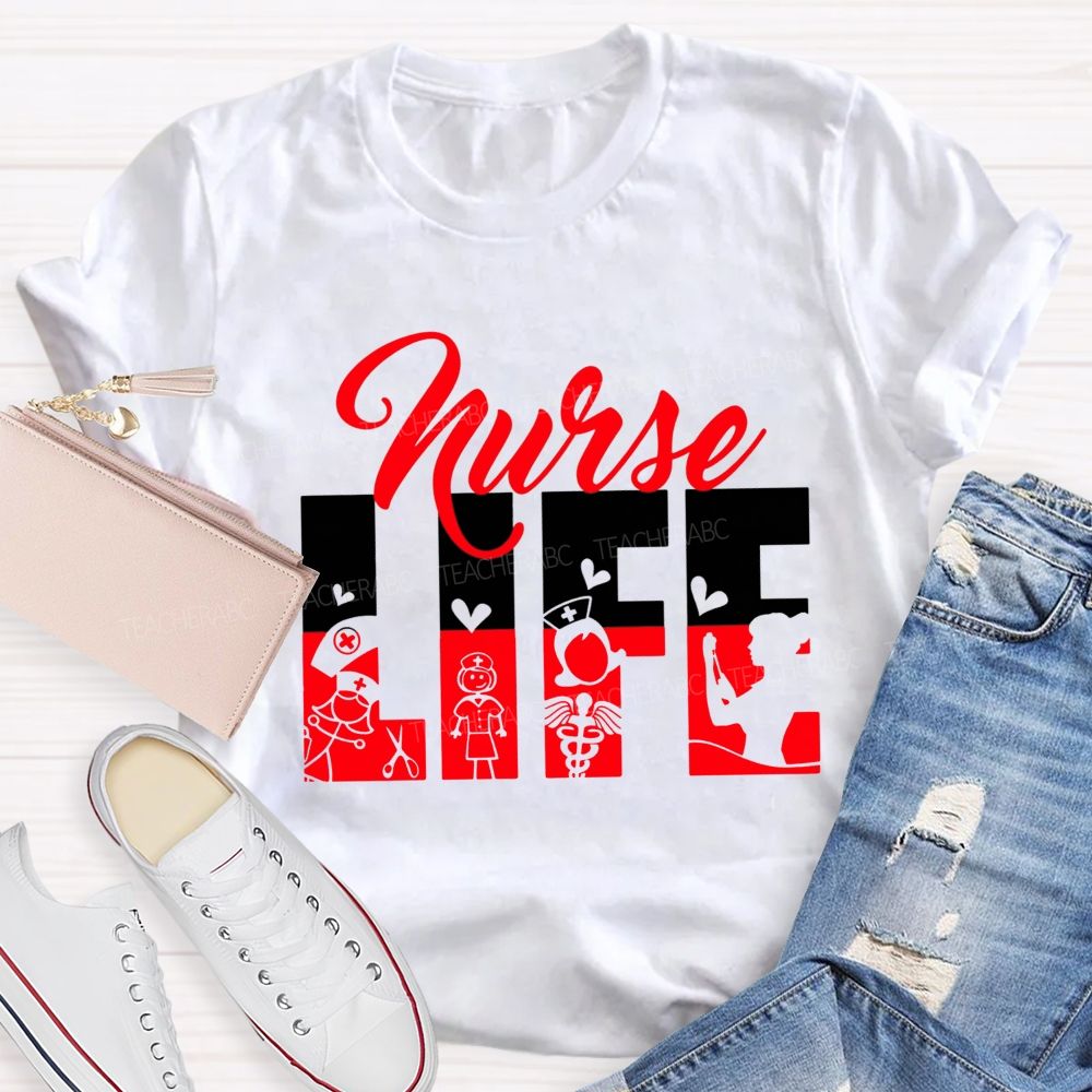 Nurse Life Compassion Runs In My Scrubs T-shirt