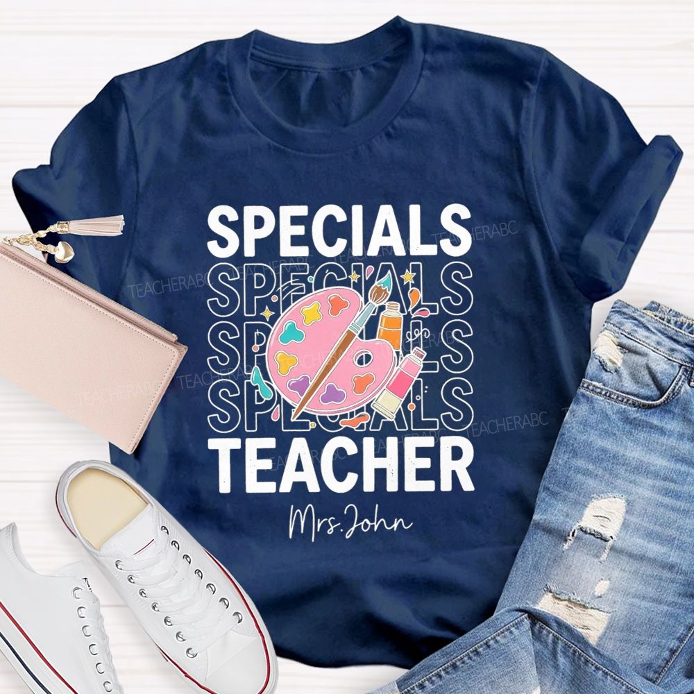 Personalized Name Specials Art  Teacher T-Shirt