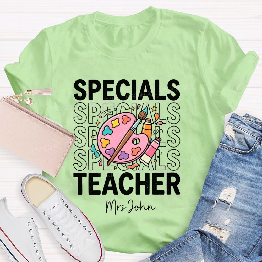 Personalized Name Specials Art  Teacher T-Shirt