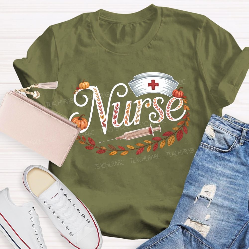 Fall Nurse Pumpkin Fall Vibes Nurse Life T-shirt