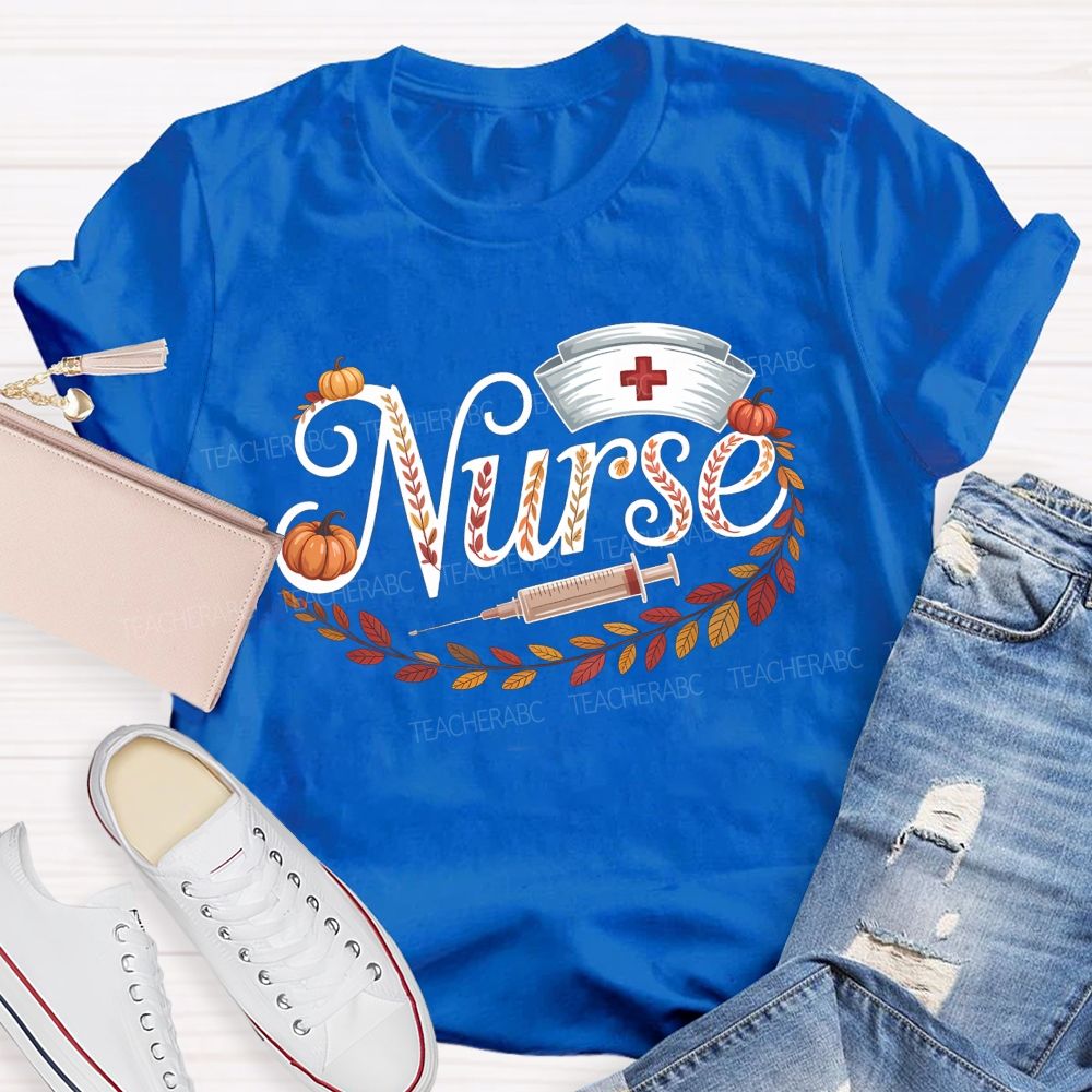 Fall Nurse Pumpkin Fall Vibes Nurse Life T-shirt