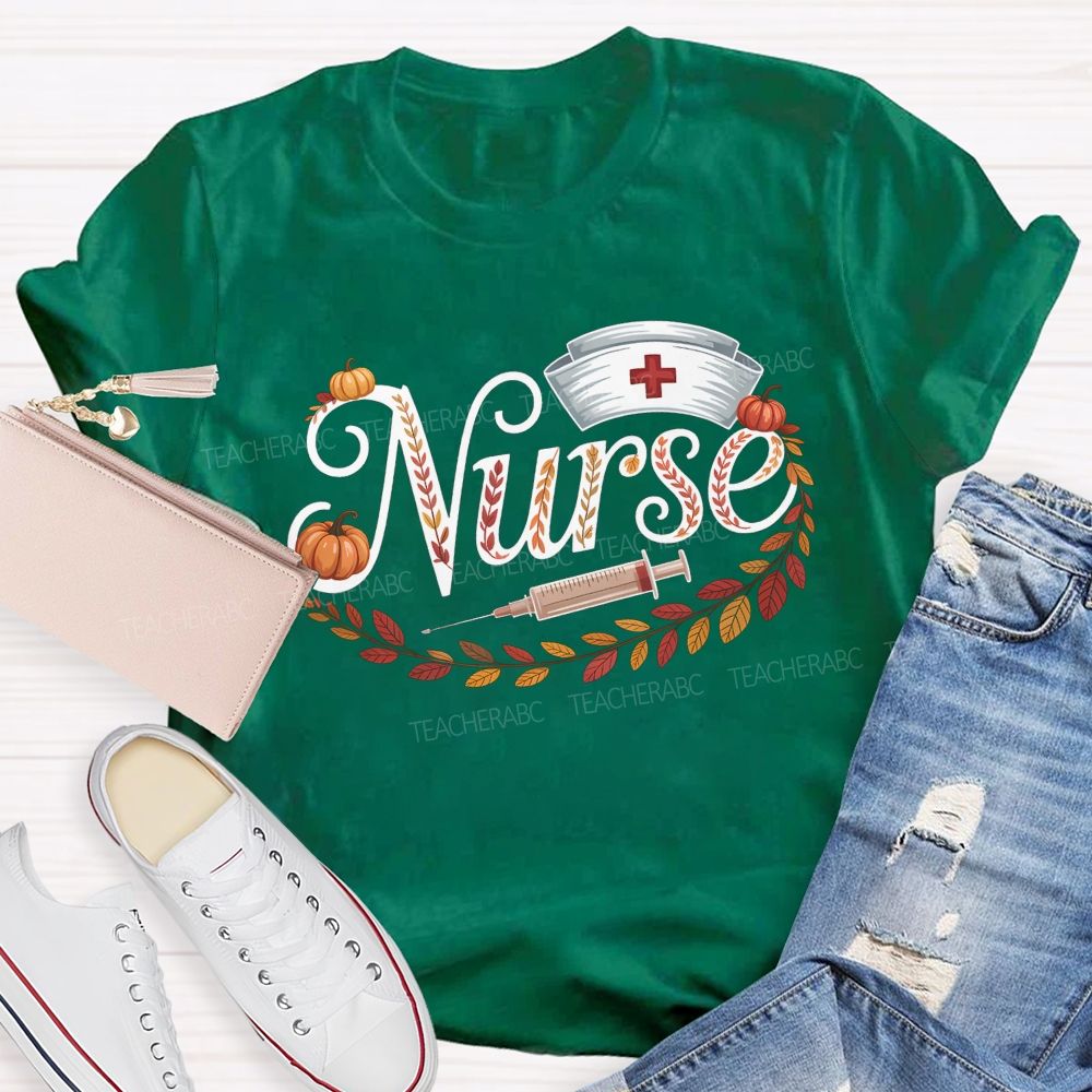 Fall Nurse Pumpkin Fall Vibes Nurse Life T-shirt