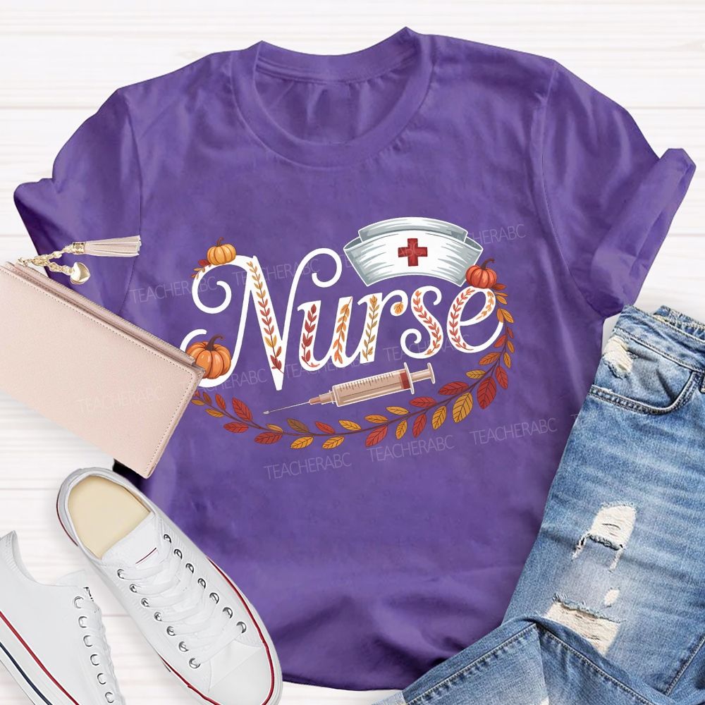 Fall Nurse Pumpkin Fall Vibes Nurse Life T-shirt
