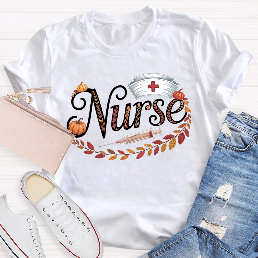 Fall Nurse Pumpkin Fall Vibes Nurse Life T-shirt