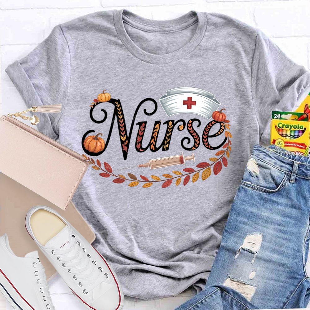 Fall Nurse Pumpkin Fall Vibes Nurse Life T-shirt