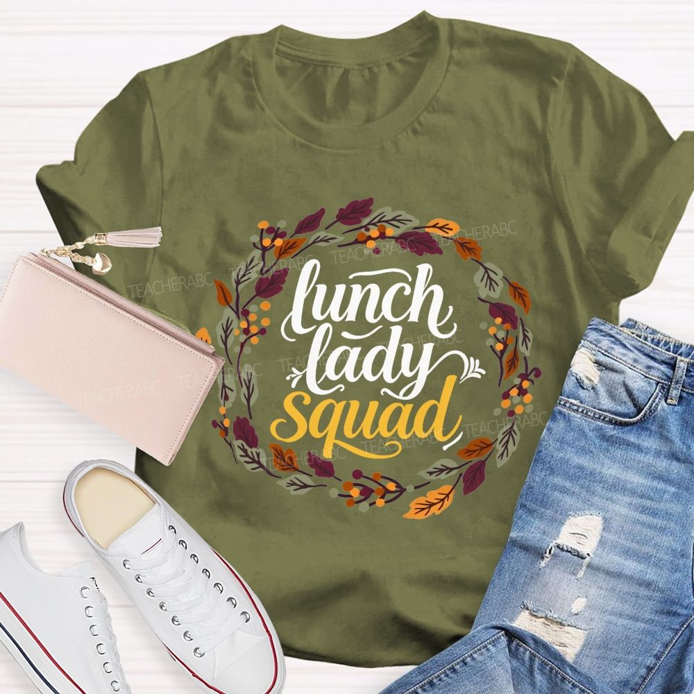 Lunch Lady Squad Fall Wreath T-shirt