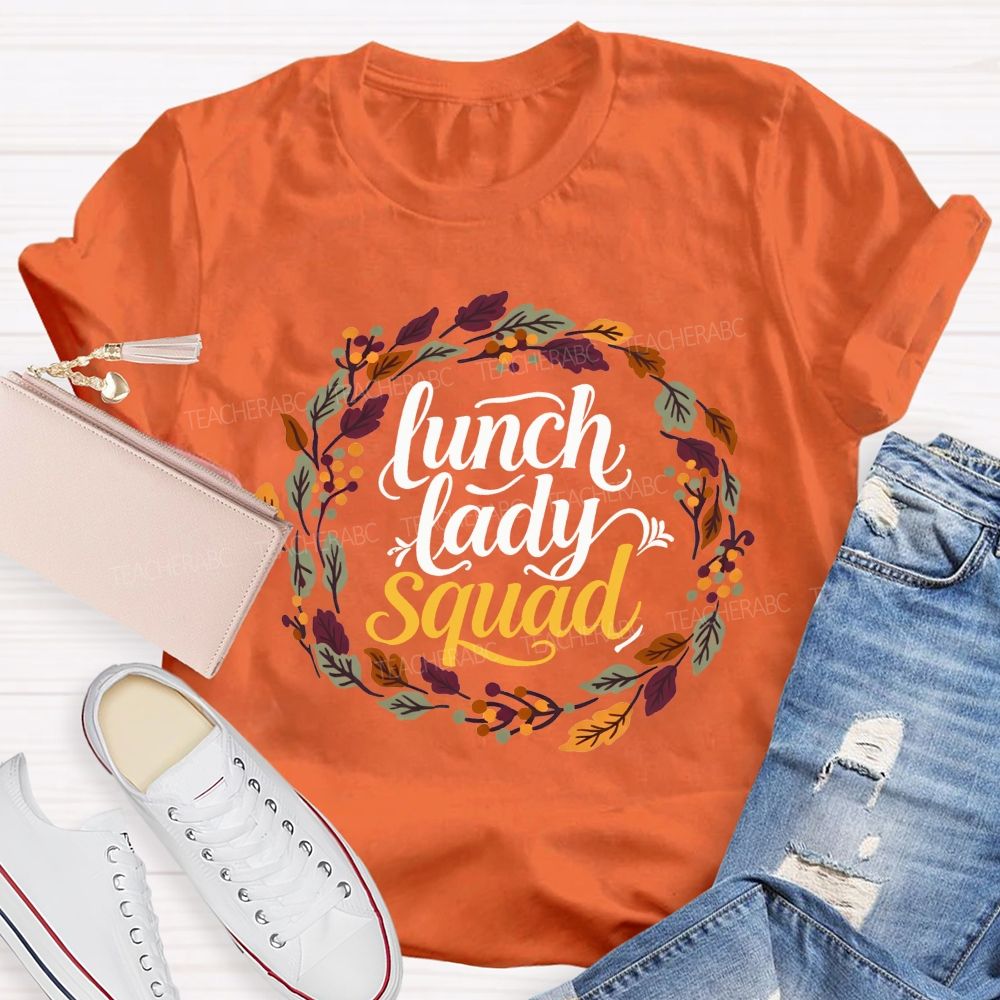 Lunch Lady Squad Fall Wreath T-shirt