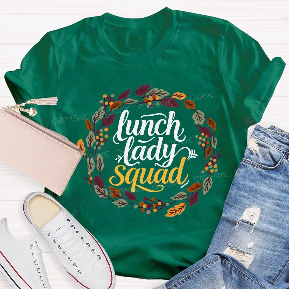 Lunch Lady Squad Fall Wreath T-shirt
