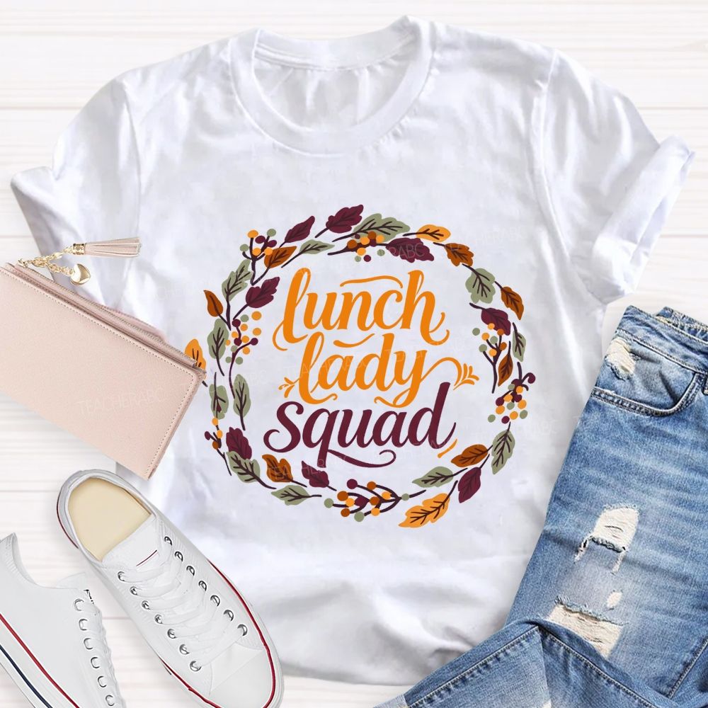Lunch Lady Squad Fall Wreath T-shirt