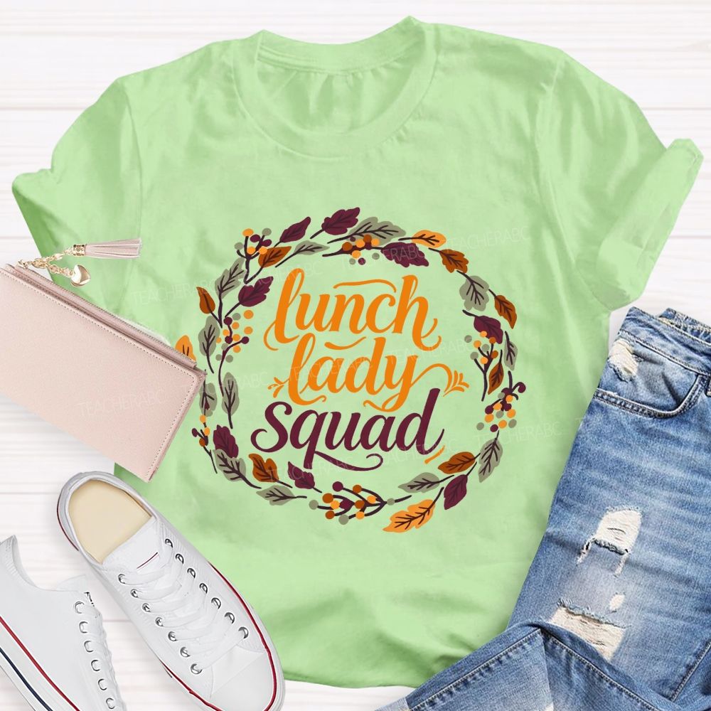 Lunch Lady Squad Fall Wreath T-shirt