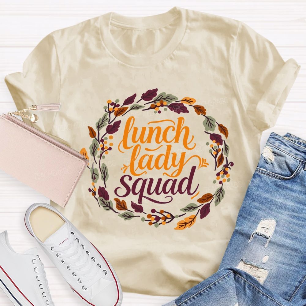 Lunch Lady Squad Fall Wreath T-shirt