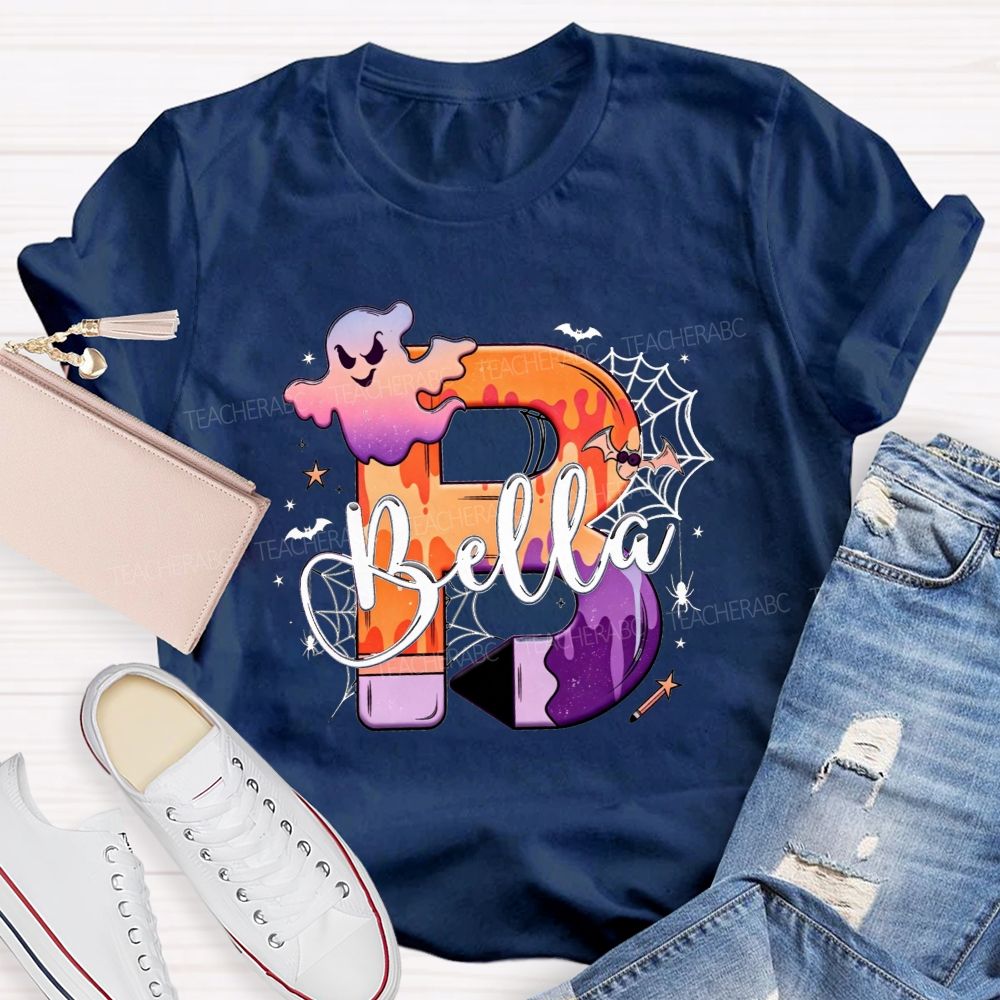 Personalized Name Little Spooky Halloween Teacher T-shirt
