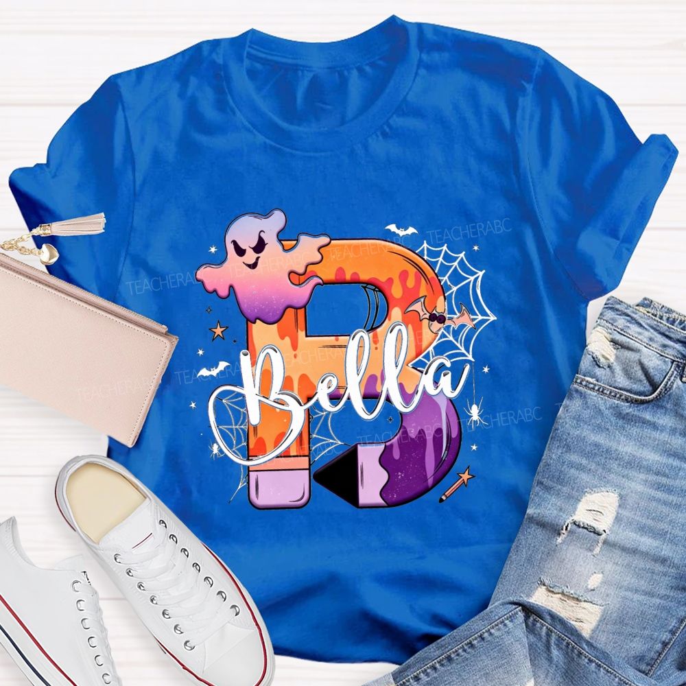 Personalized Name Little Spooky Halloween Teacher T-shirt