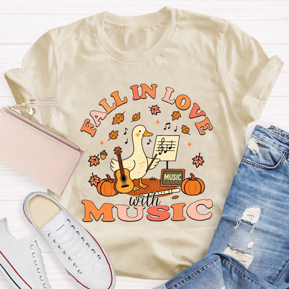 Fall In Love With Music Autumn Melody Lover T-shirt