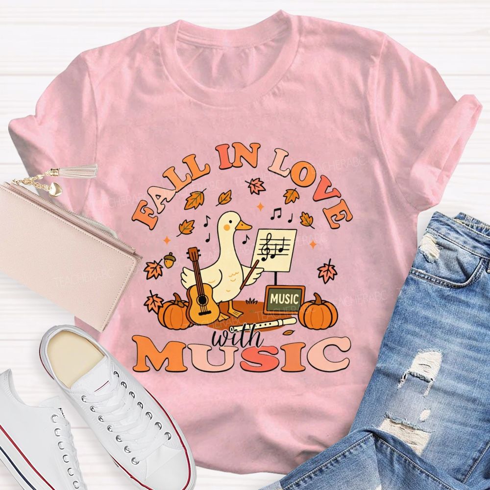 Fall In Love With Music Autumn Melody Lover T-shirt