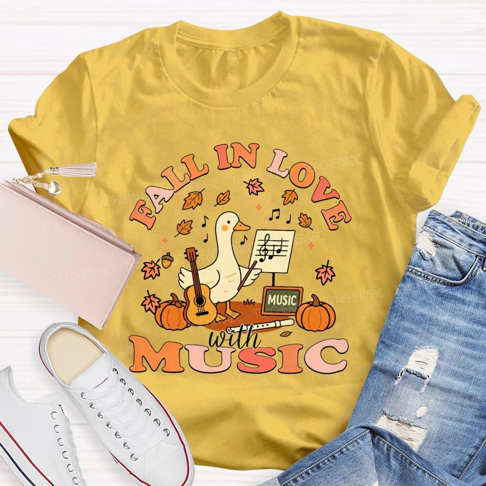 Fall In Love With Music Autumn Melody Lover T-shirt
