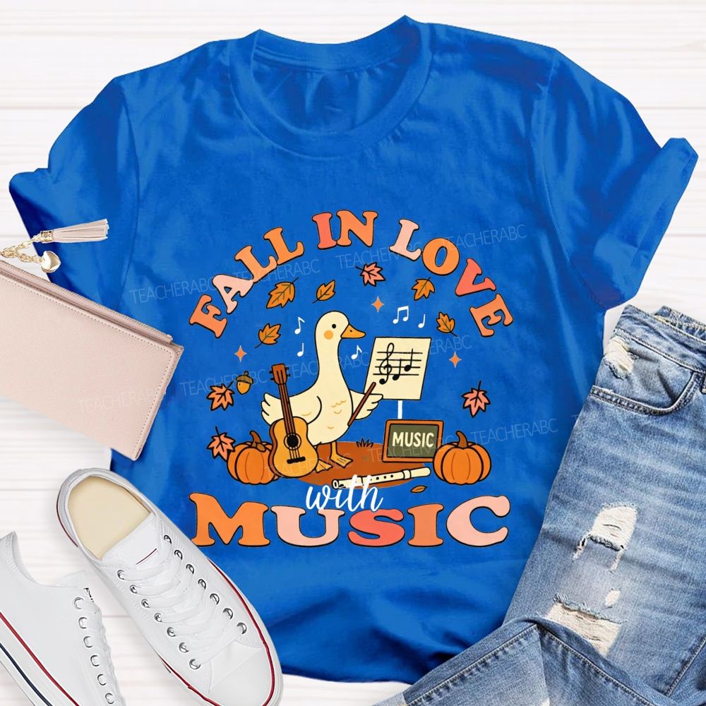 Fall In Love With Music Autumn Melody Lover T-shirt