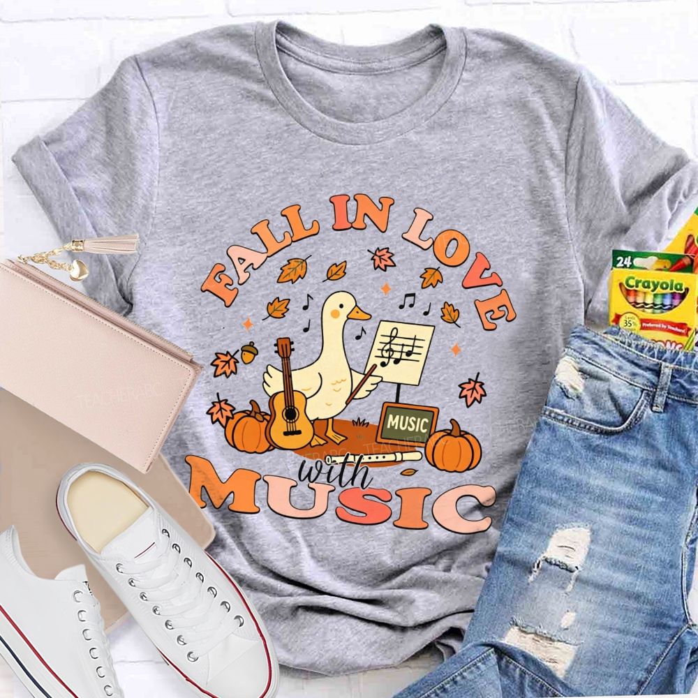 Fall In Love With Music Autumn Melody Lover T-shirt