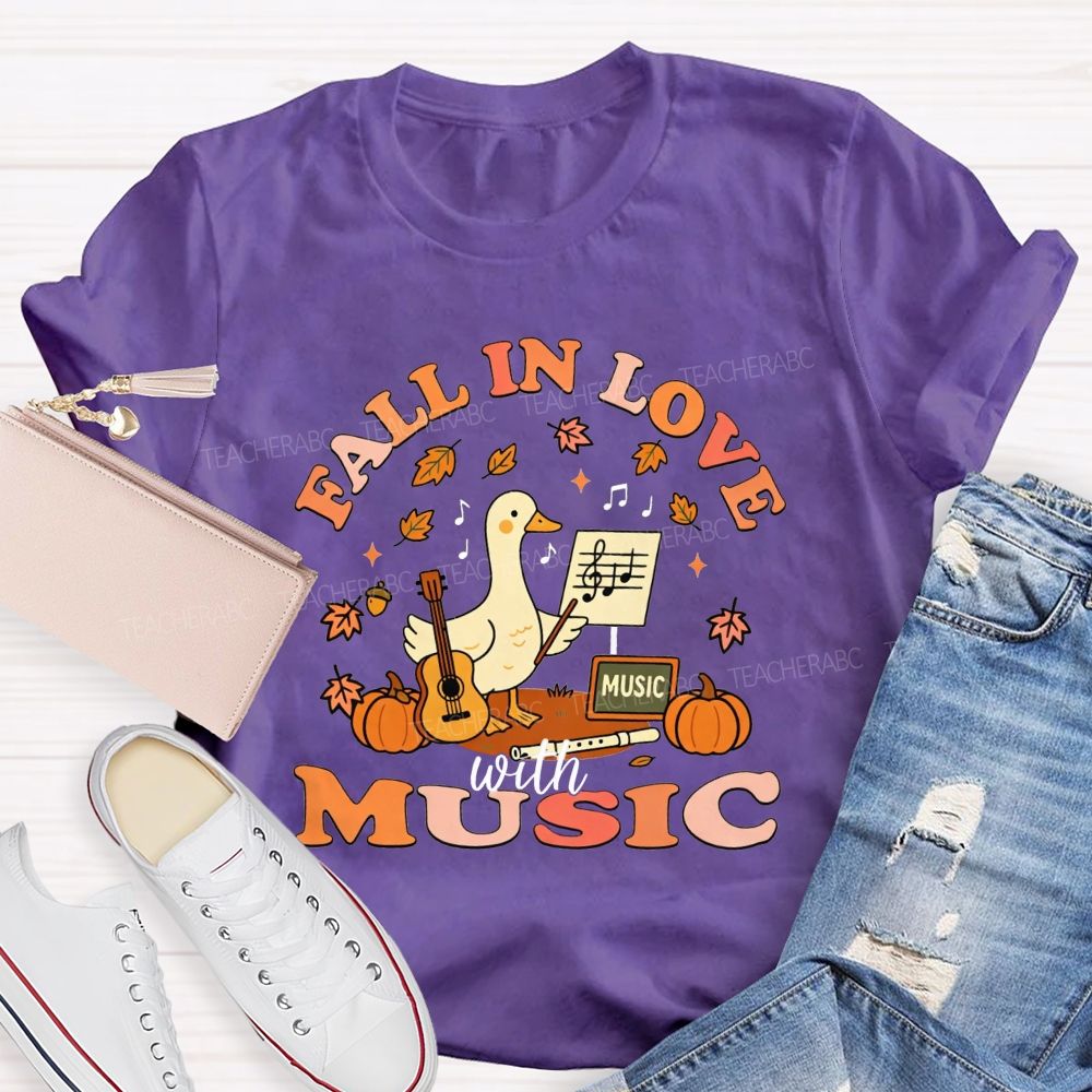 Fall In Love With Music Autumn Melody Lover T-shirt