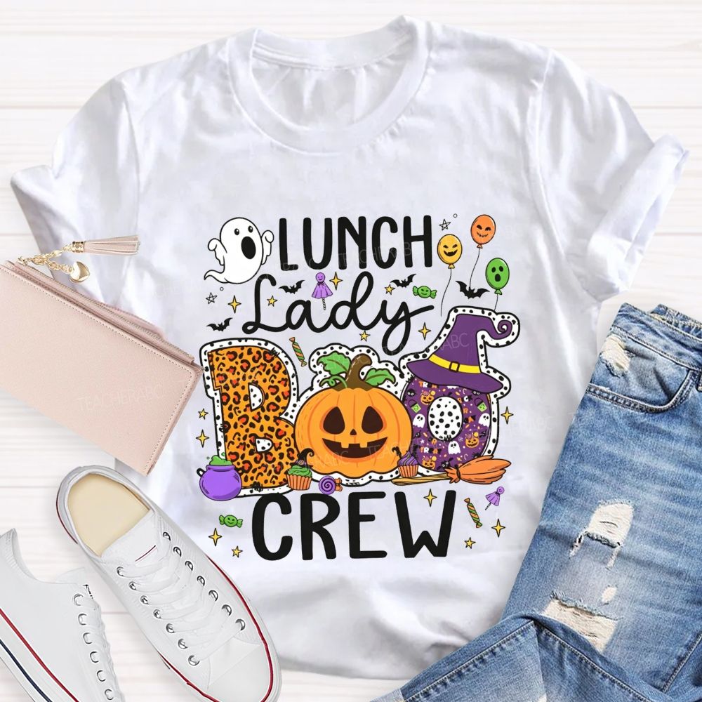 Lunch Lady Boo Crew Halloween Squad T-shirt