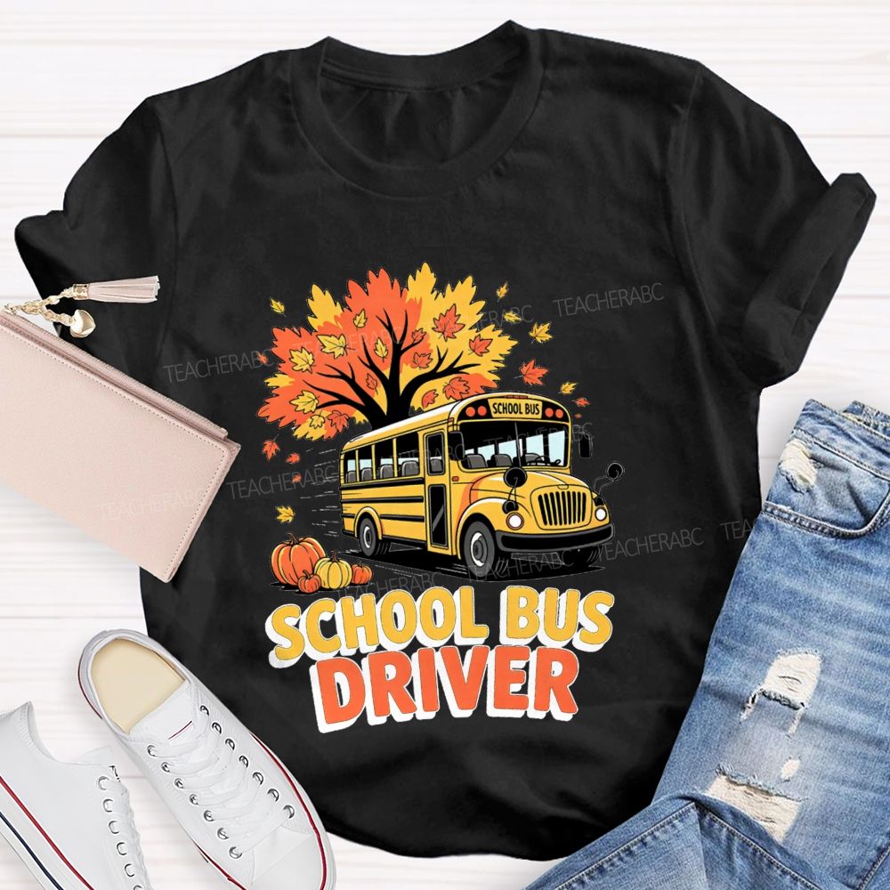 School Bus Driver Fall Autumn Season T-shirt